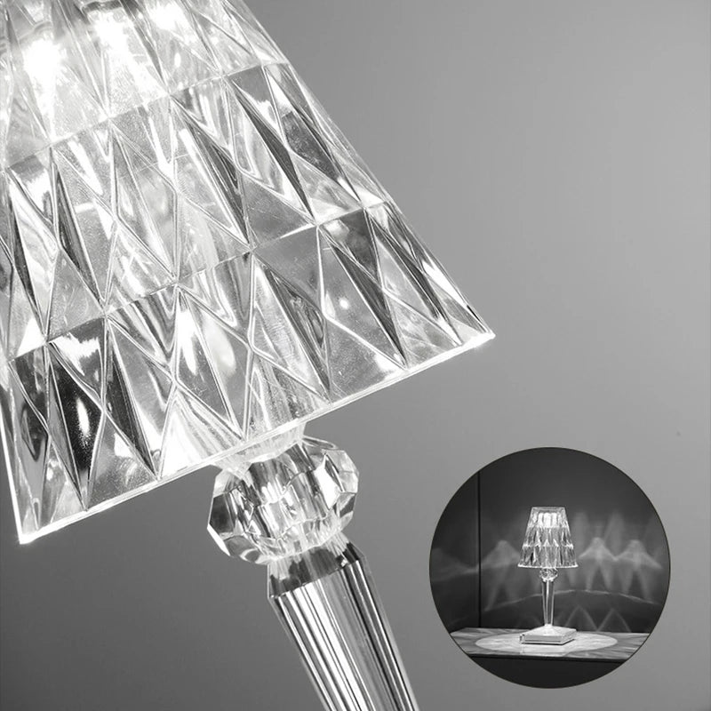 DiamondGlow™ 3-in-1 Wireless LED Table Lamp – USB Rechargeable - Home To Choices