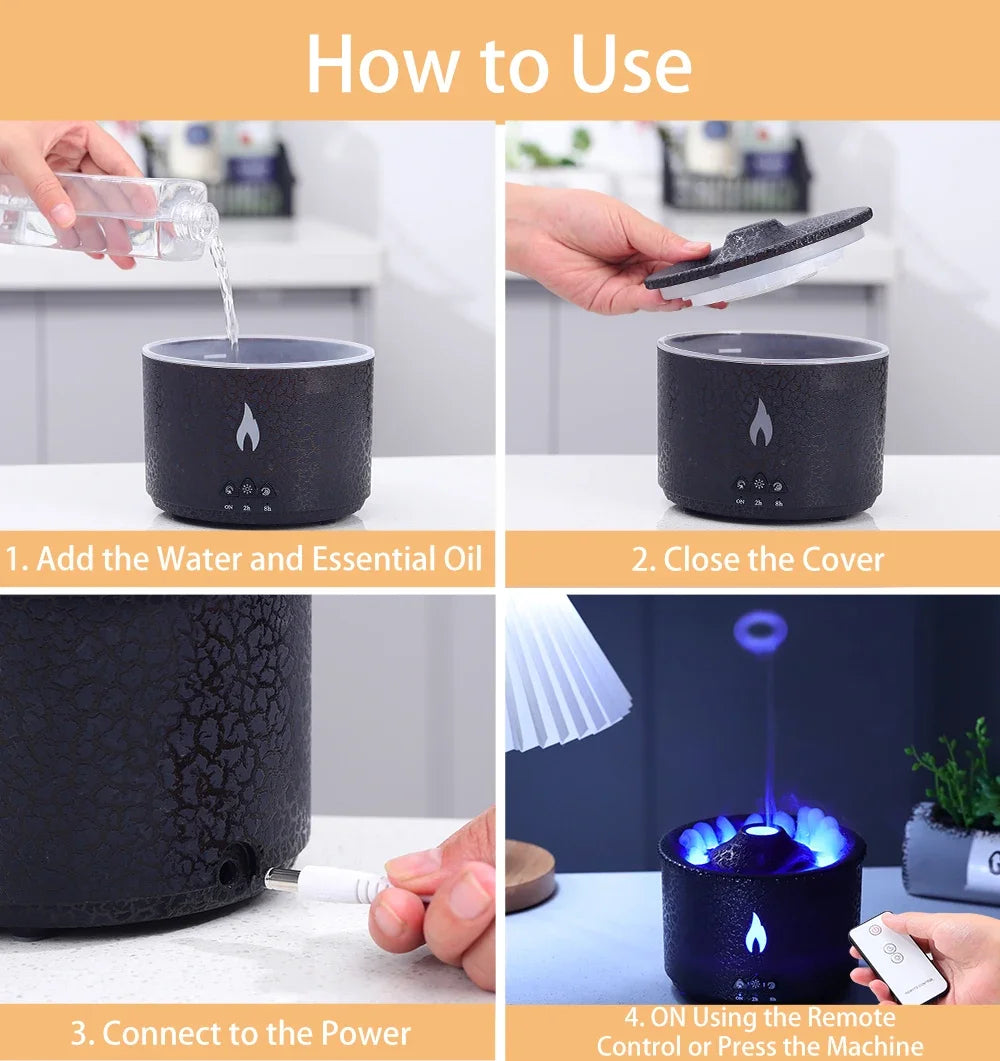 Volcano Mist™ Ultra Quiet Air Humidifier & Aroma Diffuser – 360ml - Home To Choices