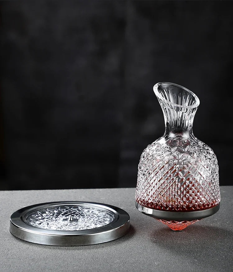 Elegance 360° Rotating Crystal Wine Decanter – 1500ml Premium Aerator - Home To Choices