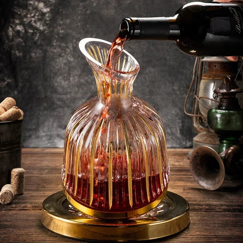 Elegance 360° Rotating Crystal Wine Decanter – 1500ml Premium Aerator - Home To Choices