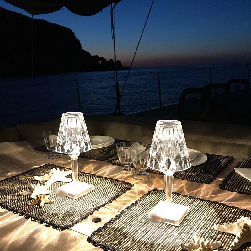 DiamondGlow™ 3-in-1 Wireless LED Table Lamp – USB Rechargeable - Home To Choices