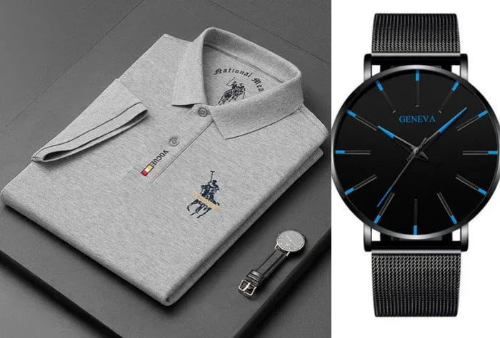 Original Korean Embroidered Polo Shirt (You Get A Minimalist Watch) - Home To Choices