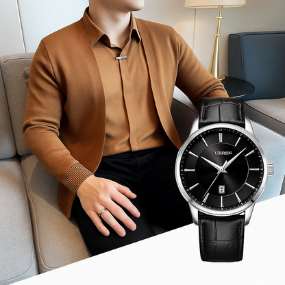 The Elysian Layer™ Set — Cardigan & Luxury Watch