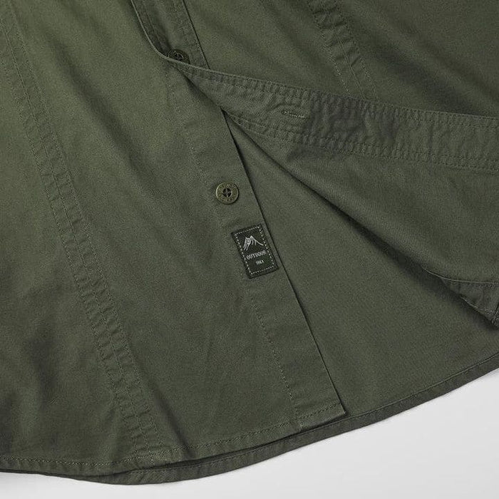 Military Style Long Sleeve Shirt With Pockets, Buttons and Unique Original Design (Win a Waterproof Watch as a Gift)