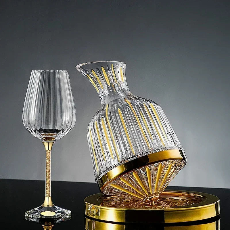 Elegance 360° Rotating Crystal Wine Decanter – 1500ml Premium Aerator - Home To Choices