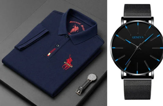 Original Korean Embroidered Polo Shirt (You Get A Minimalist Watch) - Home To Choices